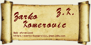 Žarko Komerović vizit kartica